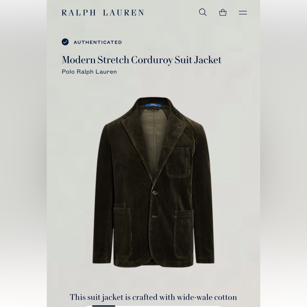 Polo corduroy suit